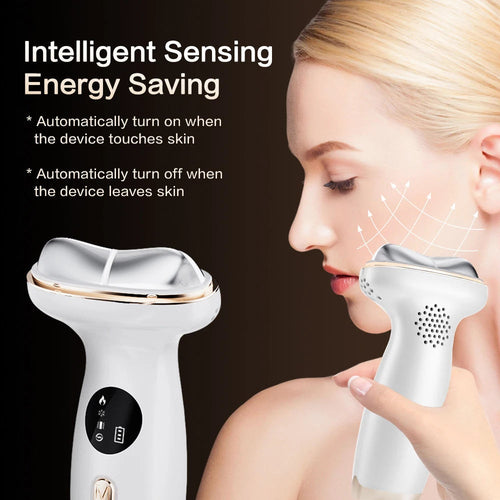 Neck Face Beauty Device Hot Cold Compress 7 Colors LED Double Chin