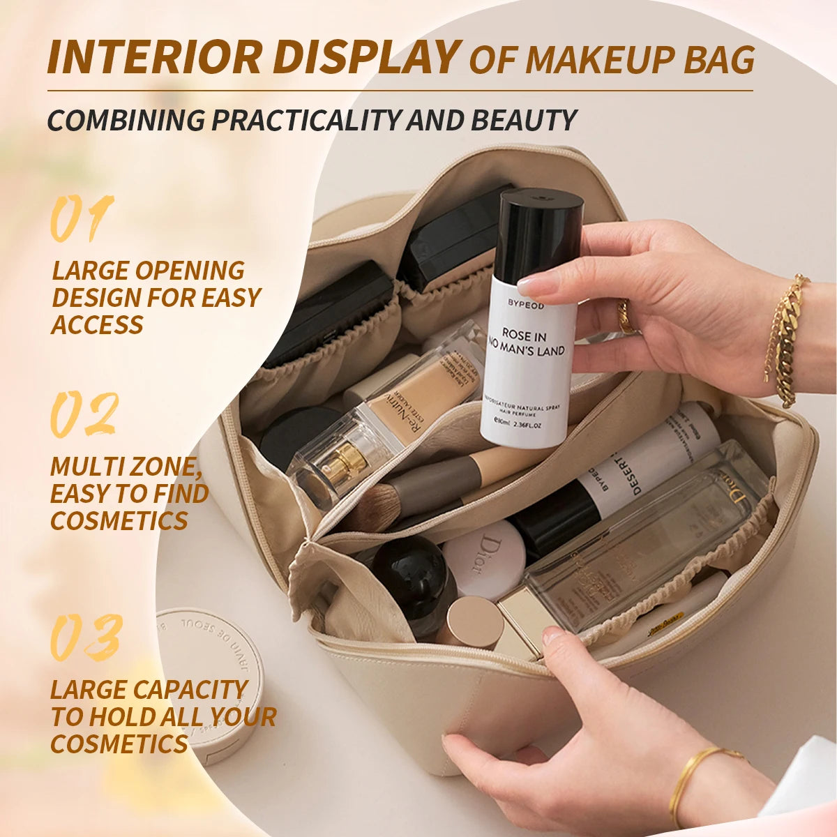 Makeup Organizer Female Toiletry Kit Bag Make Up Case Storage Pouch
