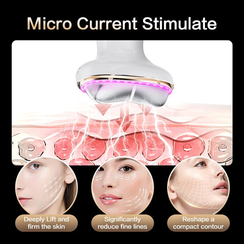 Neck Face Beauty Device Hot Cold Compress 7 Colors LED Double Chin