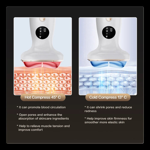 Neck Face Beauty Device Hot Cold Compress 7 Colors LED Double Chin